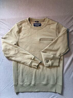 Abercrombie & Fitch Men's Crewneck Sweater in Olive Green